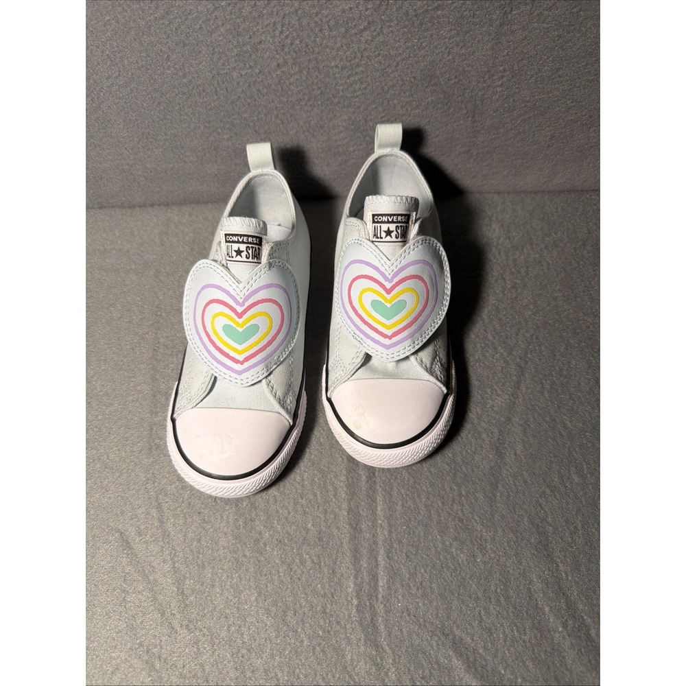 Converse CTAS One Strap OX Light Blue/Multi Toddler Girl's Sneakers-Sz 10